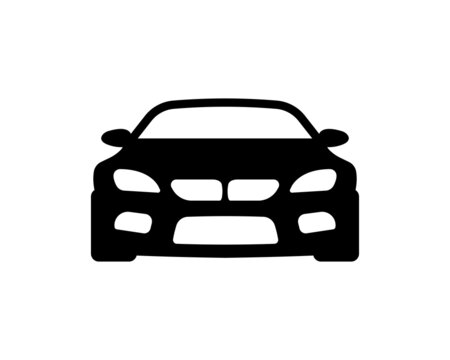 Car icon in black. Sport car symbol isolated on white background. Vector illustration EPS 10