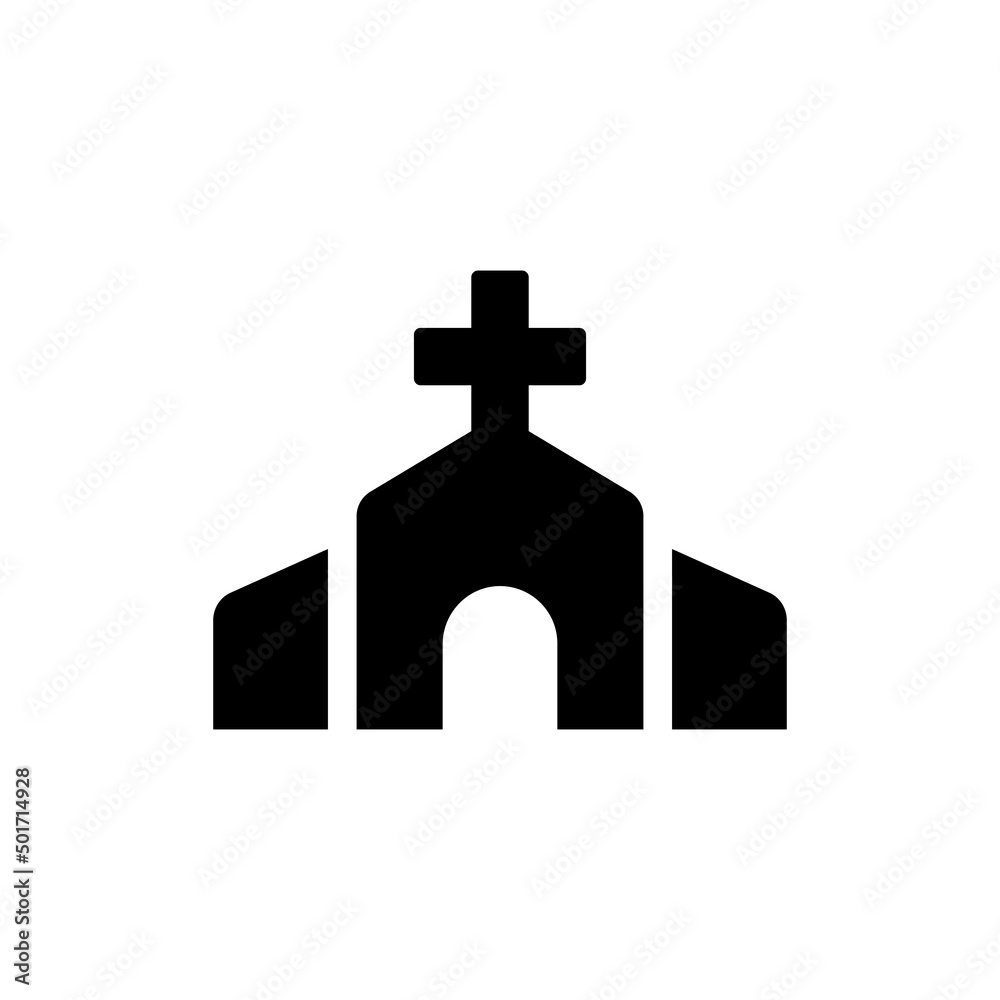 Wall mural church vector icon in a trendy flat style. church building with cross symbol. vector illustration ep