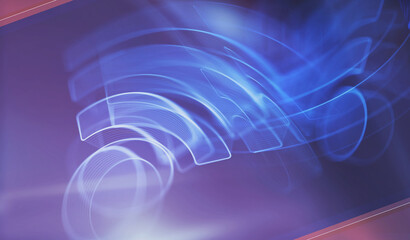 Wifi mobile network communication symbol digital concept 3d illustration