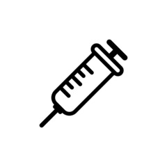 Syringe icon vector black liner icon. Syringe for vaccination symbol. Vector EPS 10