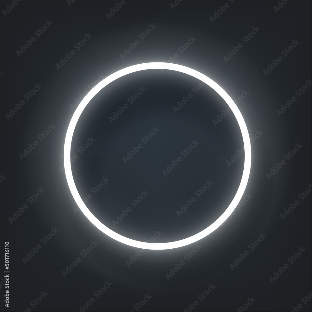 Aufkleber circle neon frame with copy space. 3d vector illustration