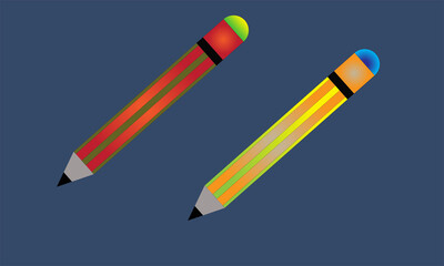 2 gradient color pencil with dark deep blue background