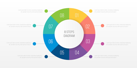 8 steps process modern infographic diagram