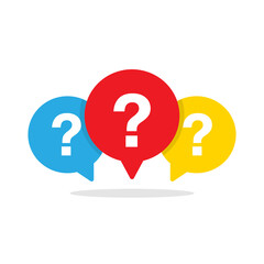 Message bubble with question mark vector icon. Vector illustration EPS 10