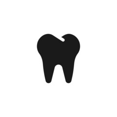 Tooth vector icon. Tooth black flat symbol isolated. Vector EPS 10