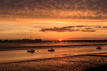 Sunset behind the jetty