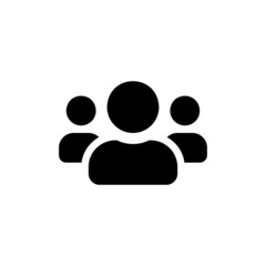 Fototapeta na wymiar Users vector icon design element. Business team or friends black symbol. Teamwork partnership sign isolated. Vector EPS 10