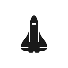 Space shuttle vector icon. Spacecraft with rocket engines. Symbol of technology, innovation and launching new product or start-up. Vector EPS 10