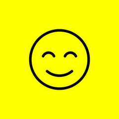 Smile emoji on yellow background. Positive emoticon symbol isolated on yellow background Vector illustration EPS 10