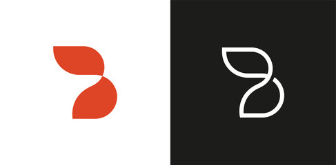 Minimalistic linear logo monogram letter B in modern style. Vector illustration © crocolot
