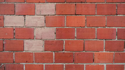 Backsteinmauer mit einzel bemalten Backsteinen