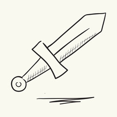 Sword. Hand drawn vector illustration.