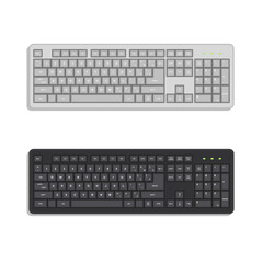 qwerty computer keyboard white black