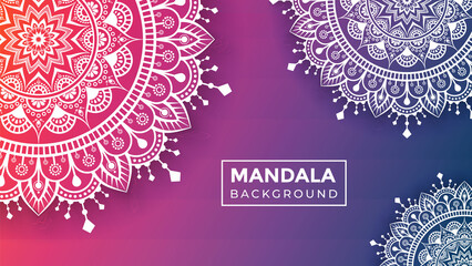 Gradient mandala background design with Dreamy gradient wallpaper mandala pattern