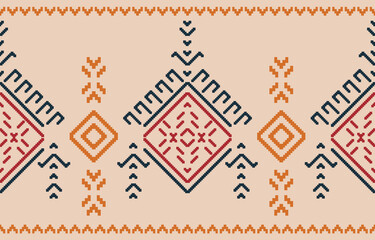 Motif ethnic handmade border beautiful art. Navajo seamless pattern in tribal, folk embroidery, Mexican, Peruvian, Indian, Asia, Moroccan, Turkey, and Uzbek style. Aztec geometric art ornament print.