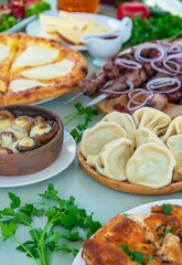 Obraz na płótnie Canvas Georgian cuisine, food in a restaurant. Selective focus.