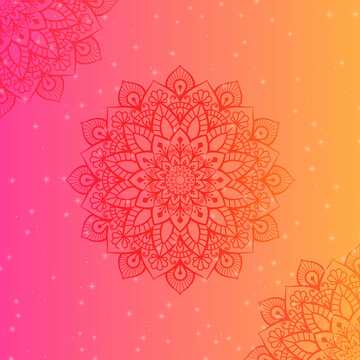Gradient mandala background design with Dreamy gradient wallpaper mandala pattern