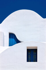 Beautiful, traditional, minimal, architecture, from Imerovigli village, Santorini island, Cyclades,...