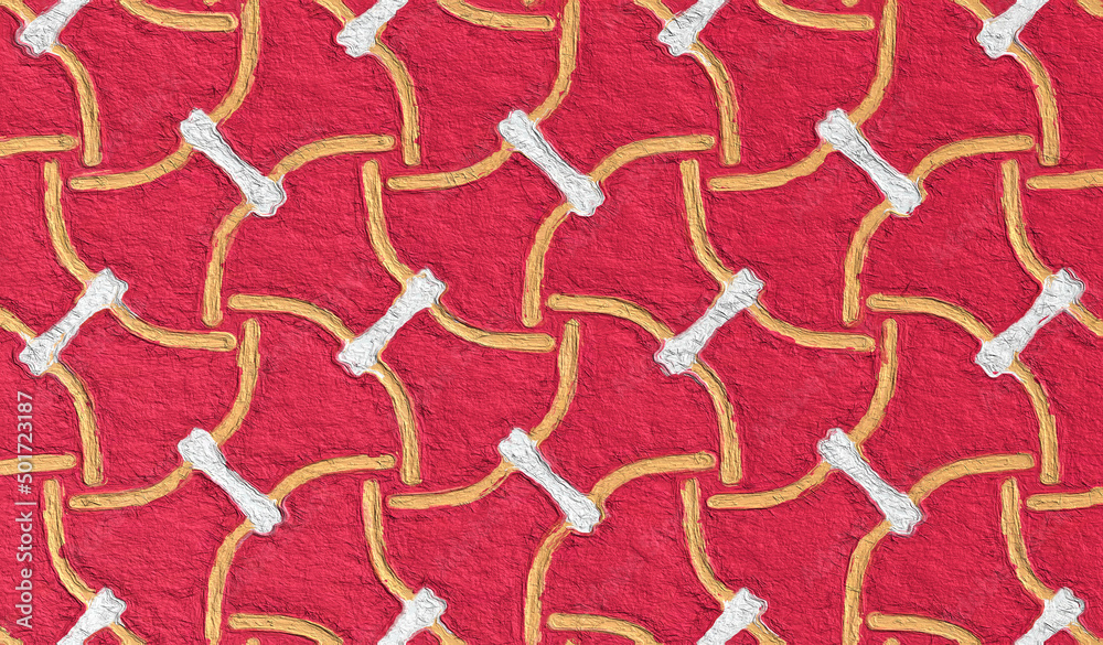 Wall mural digital paint art of colorful paper-mache style abstract background with paper rough texture
