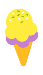Fruit Ice-cream dessert. Vector illustration