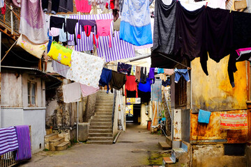 Laundry hanging to dry