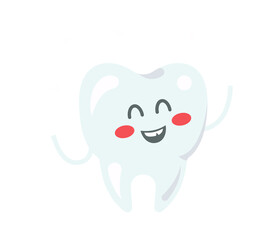 Happy cartoon tooth. Vector illustration