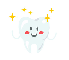 Cartoon tooth character. Vector illustration