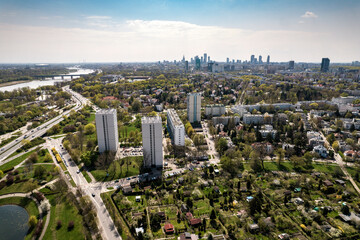 Panorama Warszawy, widok z Kępy Potockiej