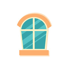 Window. Interior element. Cleaning the facade of the house. Window frame. Vector illustration isolated on white background. Cartoon style.