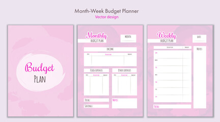 Monthly and weekly budget planner