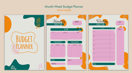 Monthly and weekly budget planner - obrazy, fototapety, plakaty