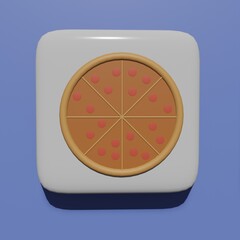 Pizza 3D icon for web button