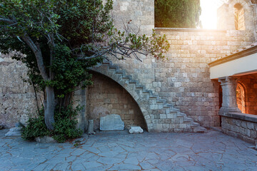 The territory of Filerimos Monastery on the island of Rhodes in Greece