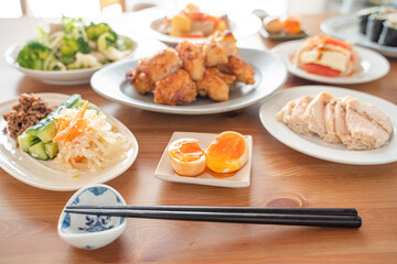 食べ物素材　日常の晩ご飯のイメージ素材