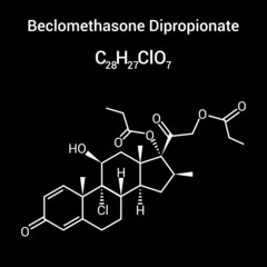 chemical structure of beclomethasone dipropionate (C28H37ClO7)