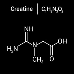 Fototapeta na wymiar chemical structure of creatine (C4H9N3O2)
