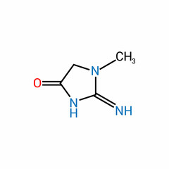 chemical structure of Creatinine (C4H7N3O)