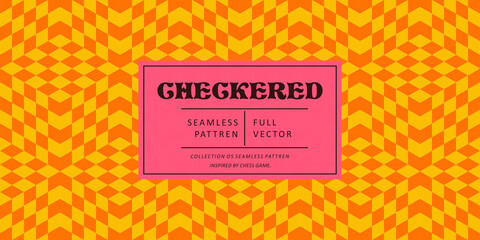 Retro Checkered Pattern Seamless vector