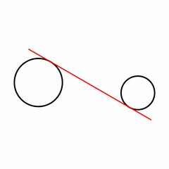 common external tangent of two circles - obrazy, fototapety, plakaty