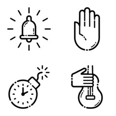 Life Flat Icon Set Isolated On White Background