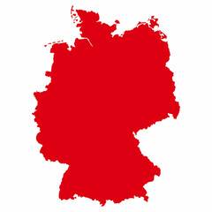 red map of Germany vector illustration isolated on white background