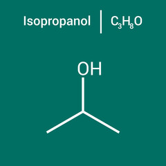 chemical structure of Isopropyl alcohol (C3H8O)