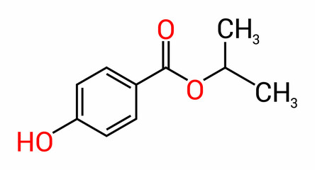 chemical structure of Isopropylparaben (C10H12O3)