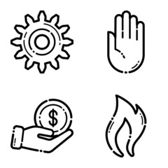 Life Flat Icon Set Isolated On White Background