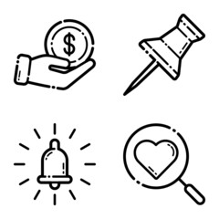 Life Flat Icon Set Isolated On White Background