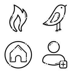 Life Flat Icon Set Isolated On White Background