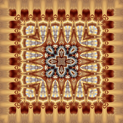 3d effect - abstract square geometric fractal pattern 