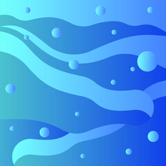 Fototapeta na wymiar Abstract Liquid Gradient Blue Ocean with Bubble Banner Template