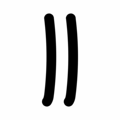 black two tally marks count vector isolated on white background