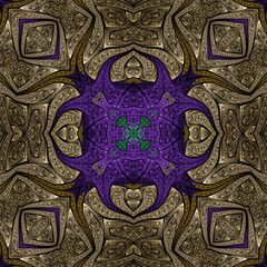 3d effect - abstract kaleidoscopic geometric fractal pattern 